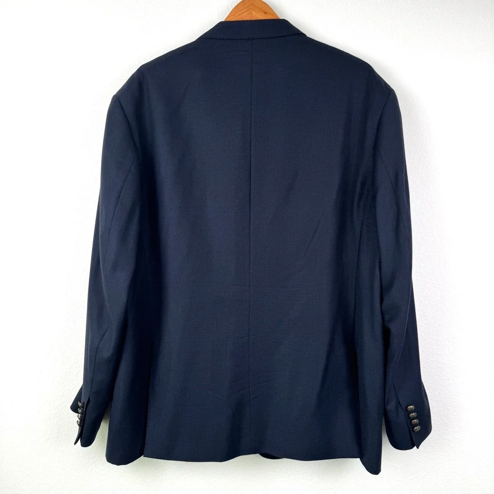 Johnston & Murphy Blazer Mens 2XL Navy Blue Excellent J&M Flex Knit Sport Coat
